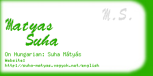 matyas suha business card